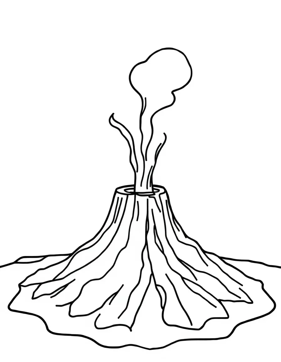 A simple outline of a steaming fumarole.