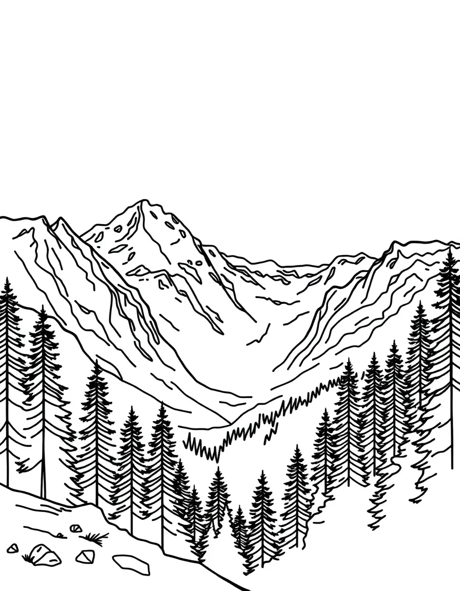 A simple outline of Glacier National Park, Montana, USA.