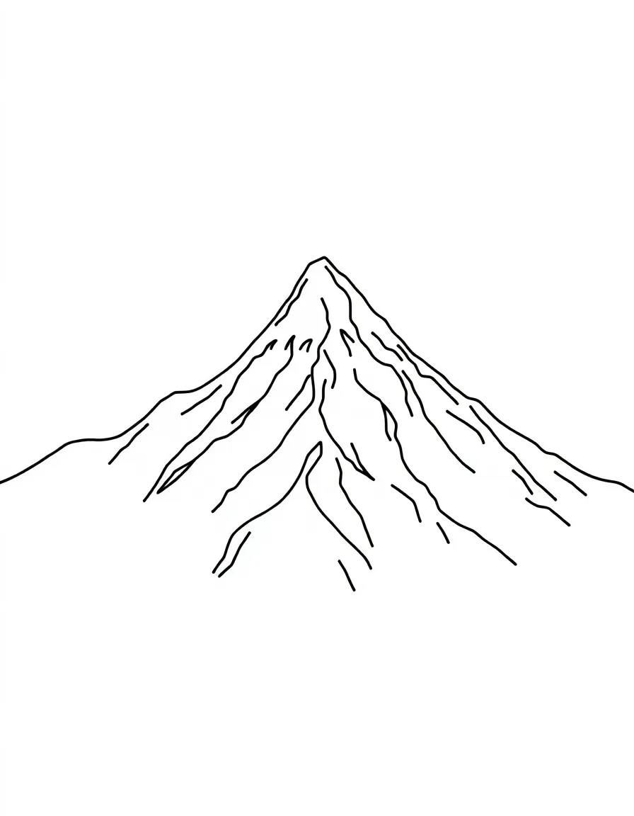A simple outline of a snow-capped peak.