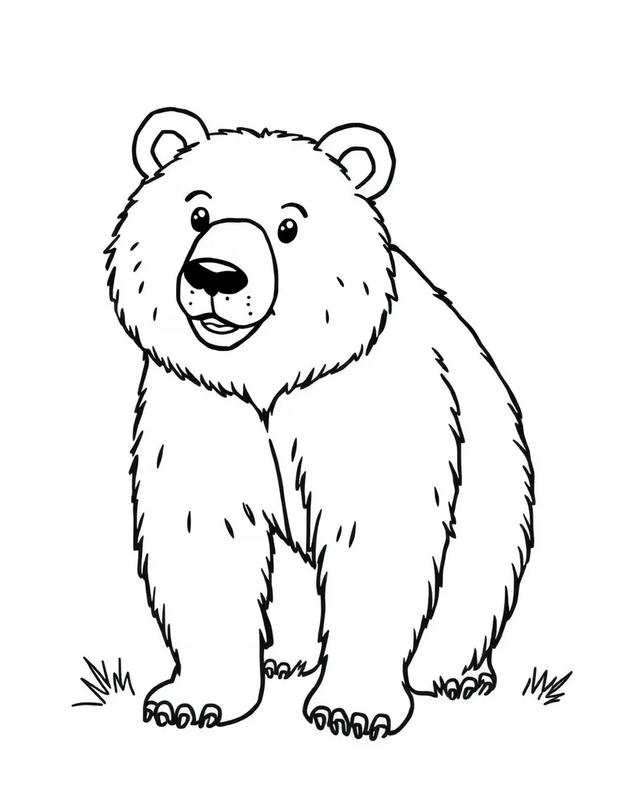 A drawing of a simplified grizzly bear.