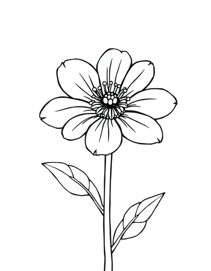 A cute drawing of a small wildflower.