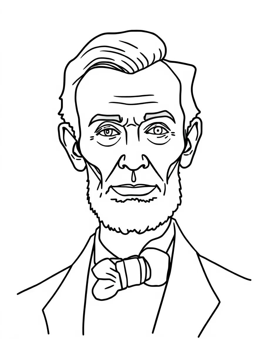 A simplified drawing of Abraham Lincoln's face.