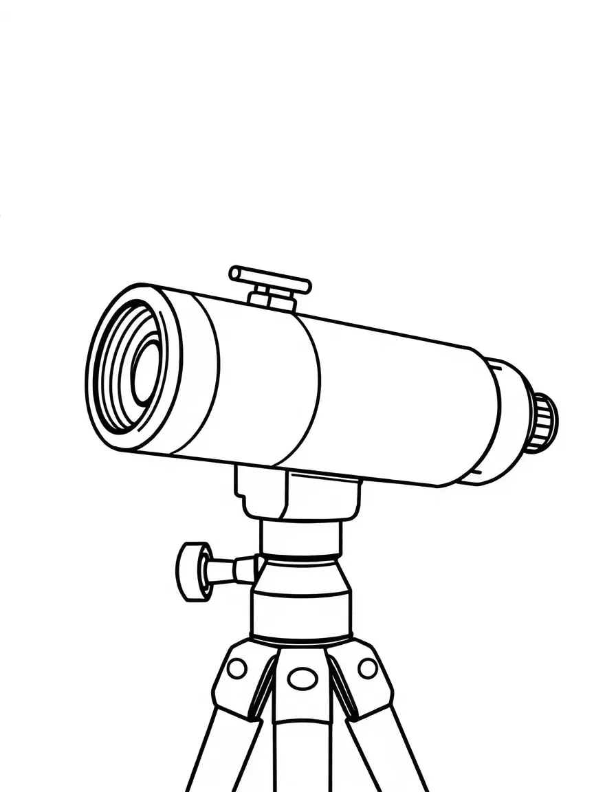 A drawing of a simplified telescope (for looking at the faces).