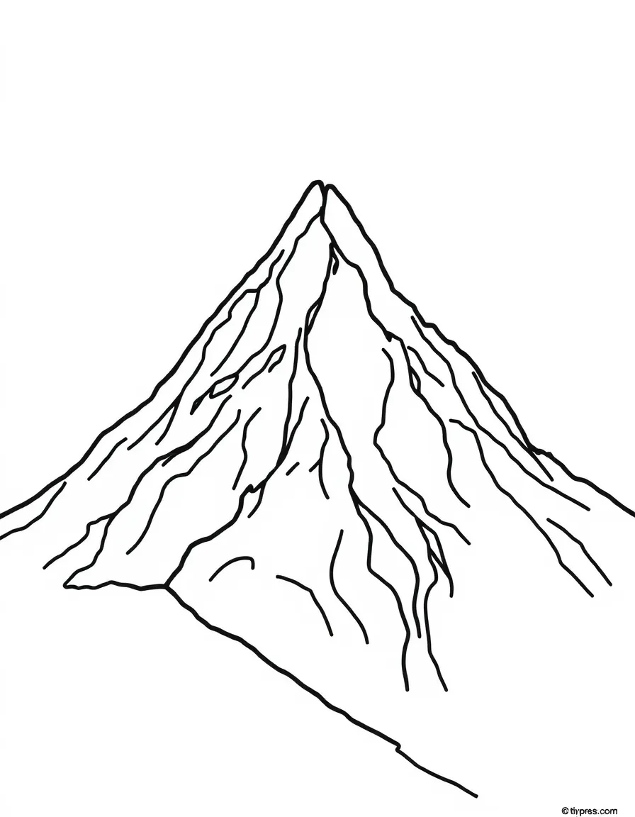 A simplified drawing of a mountain peak.