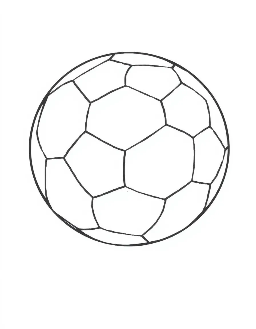 A simplified drawing of a soccer ball for coloring.