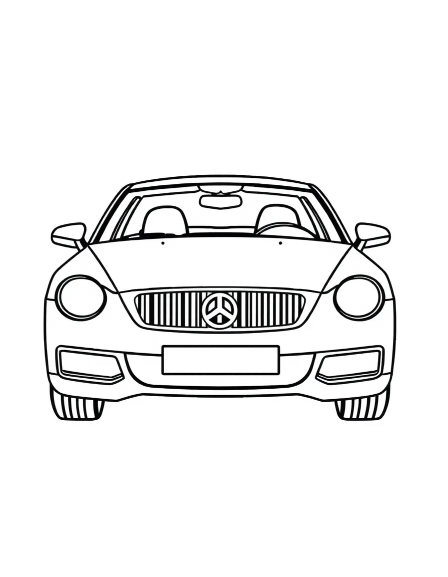 A simple outline of a German car for coloring.