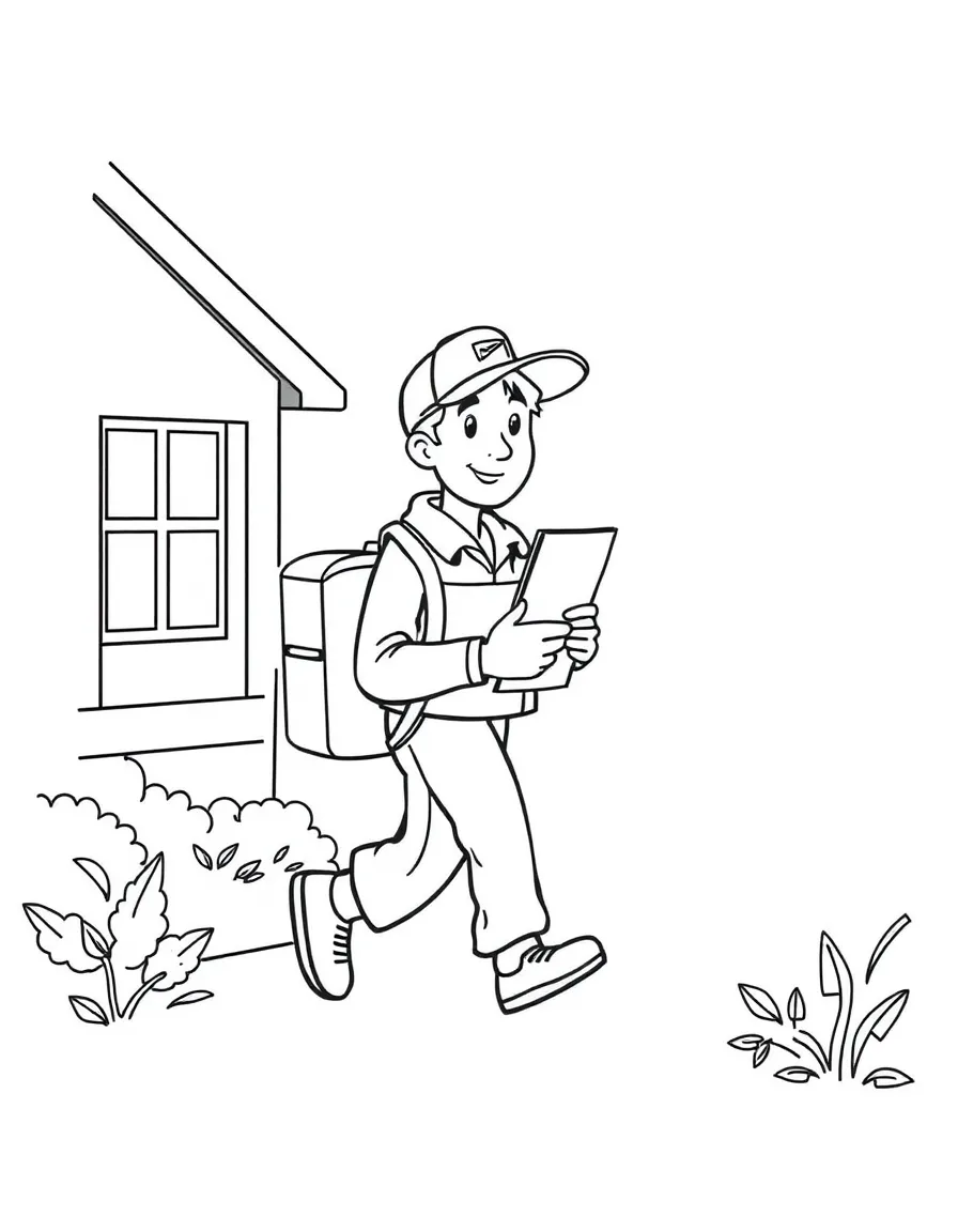 A mail carrier delivering letters.