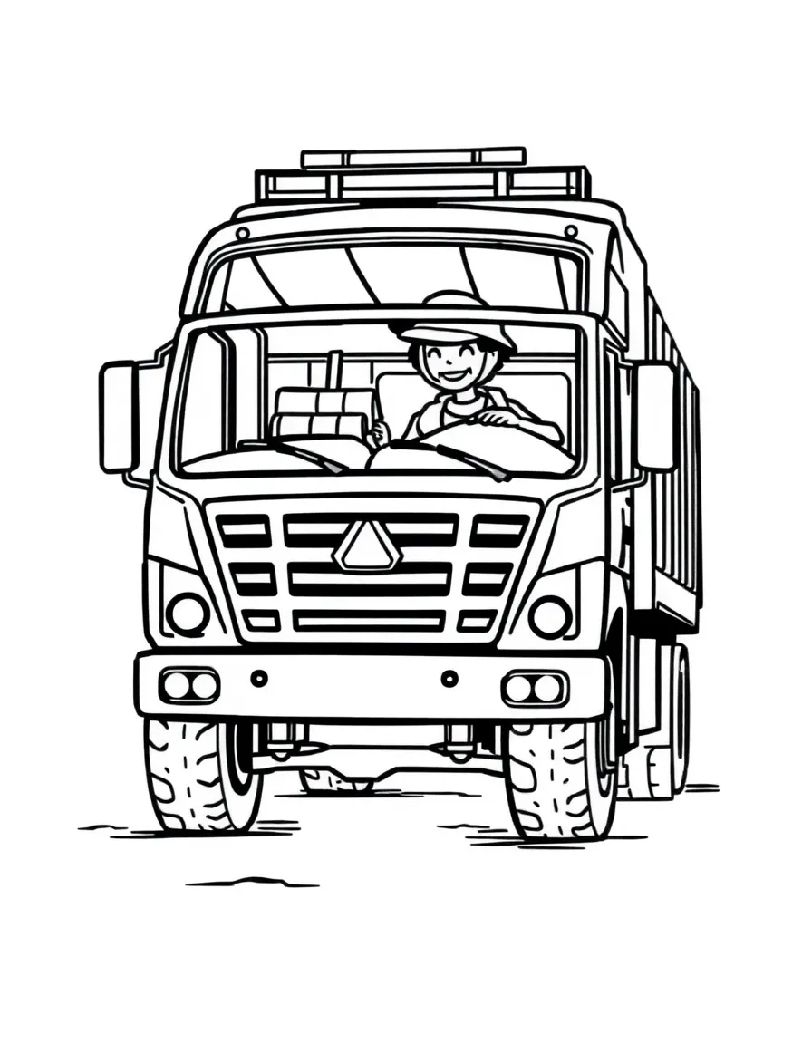 A garbage collector with a truck.