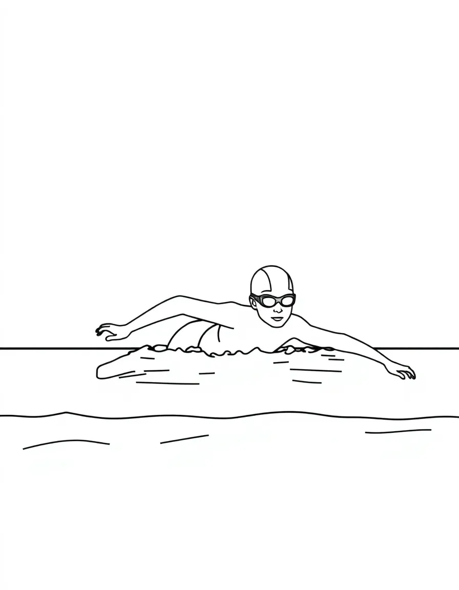 A swimmer in a pool.