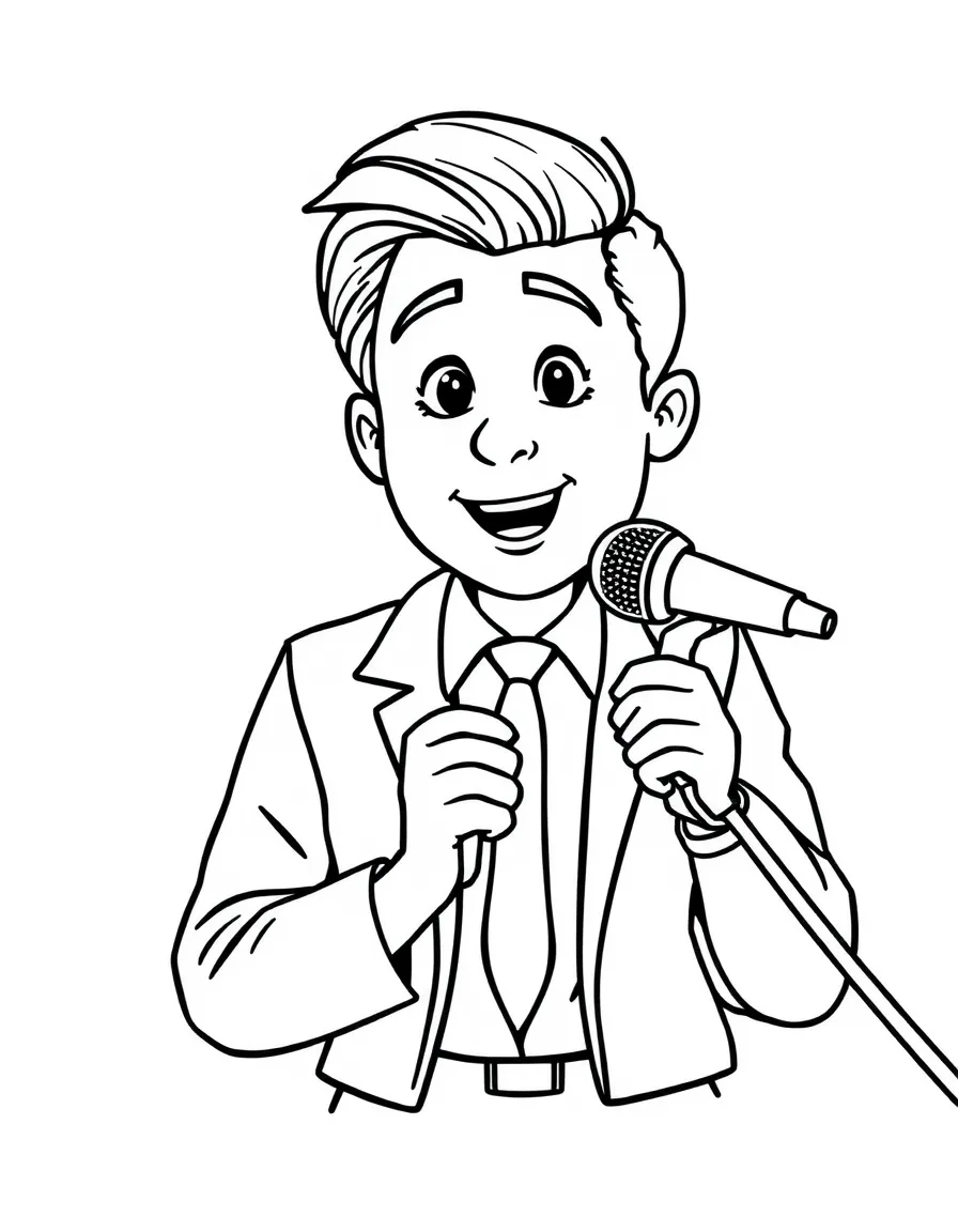 A reporter with a microphone.