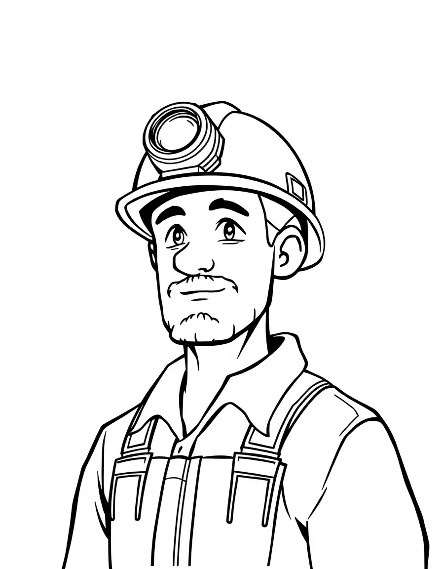 A miner with a helmet light.