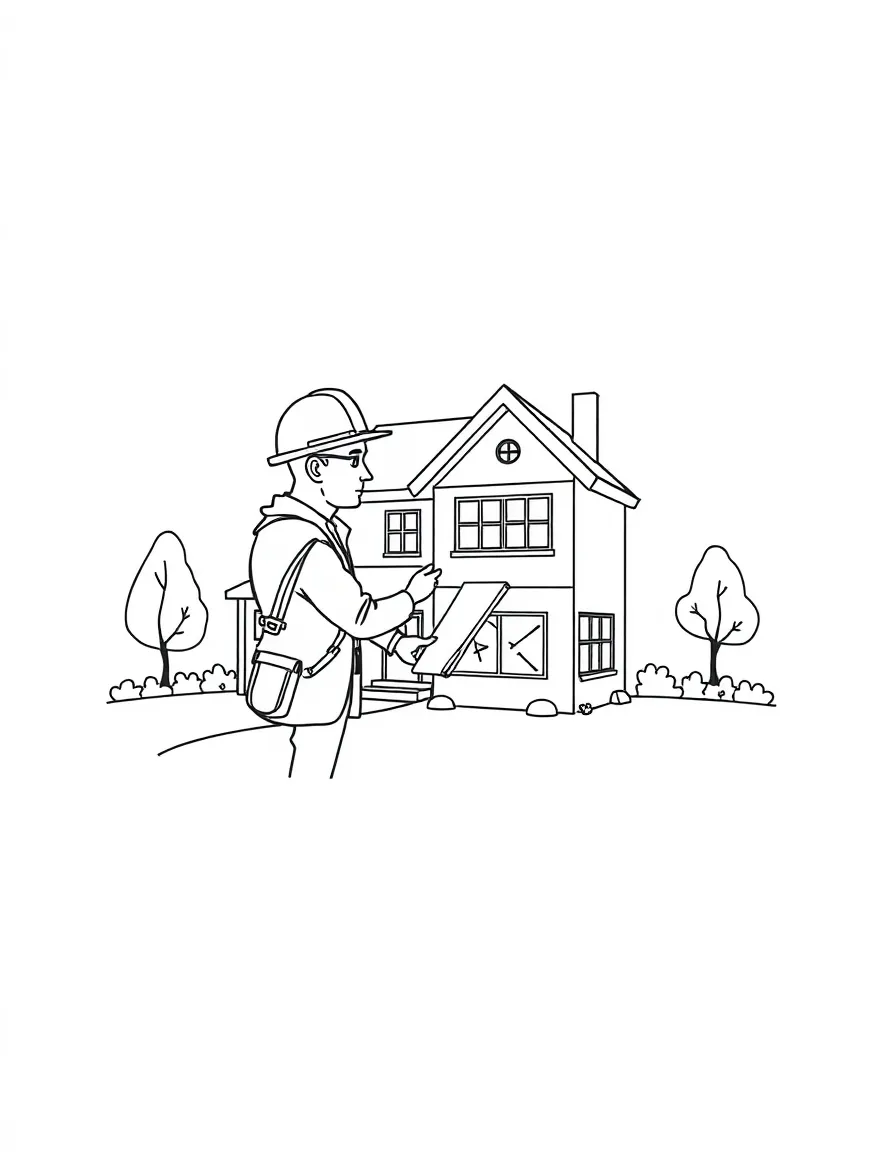 A architect drawing a house.