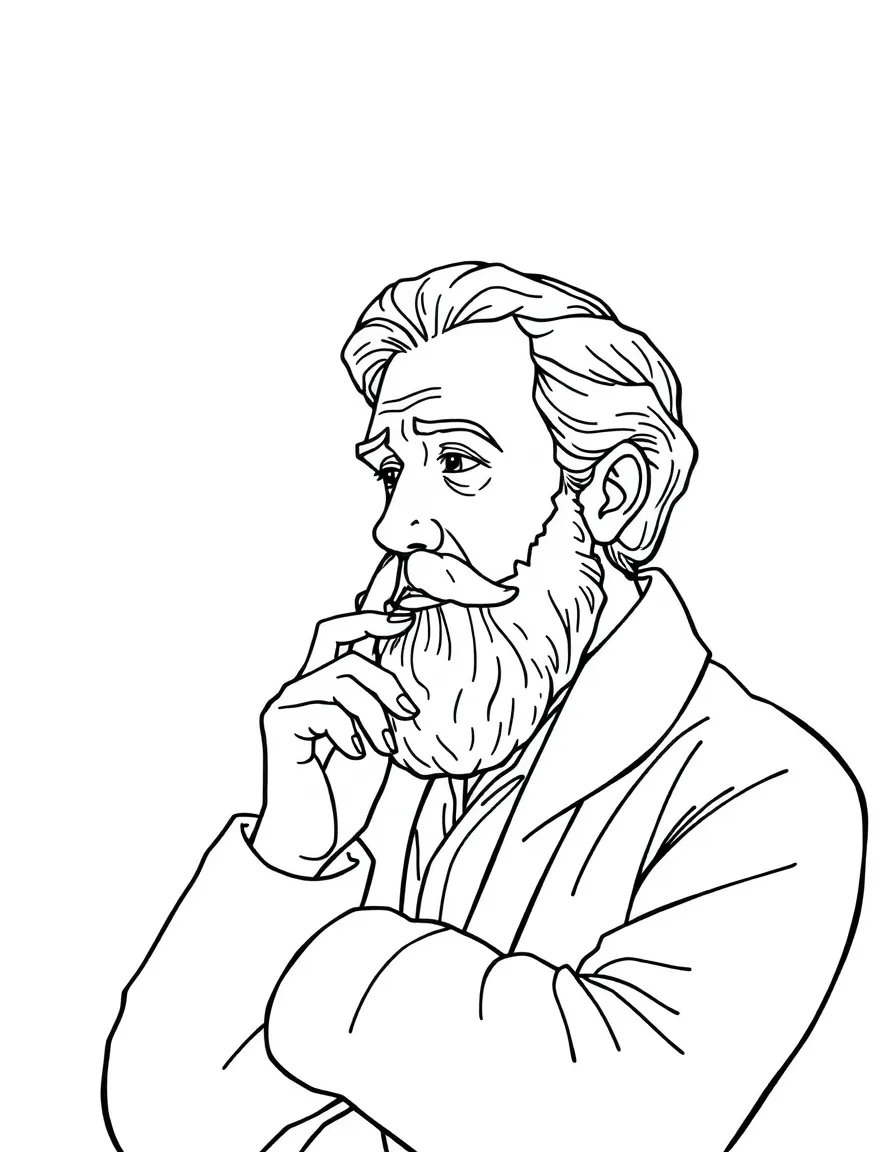 A philosopher thinking deeply.