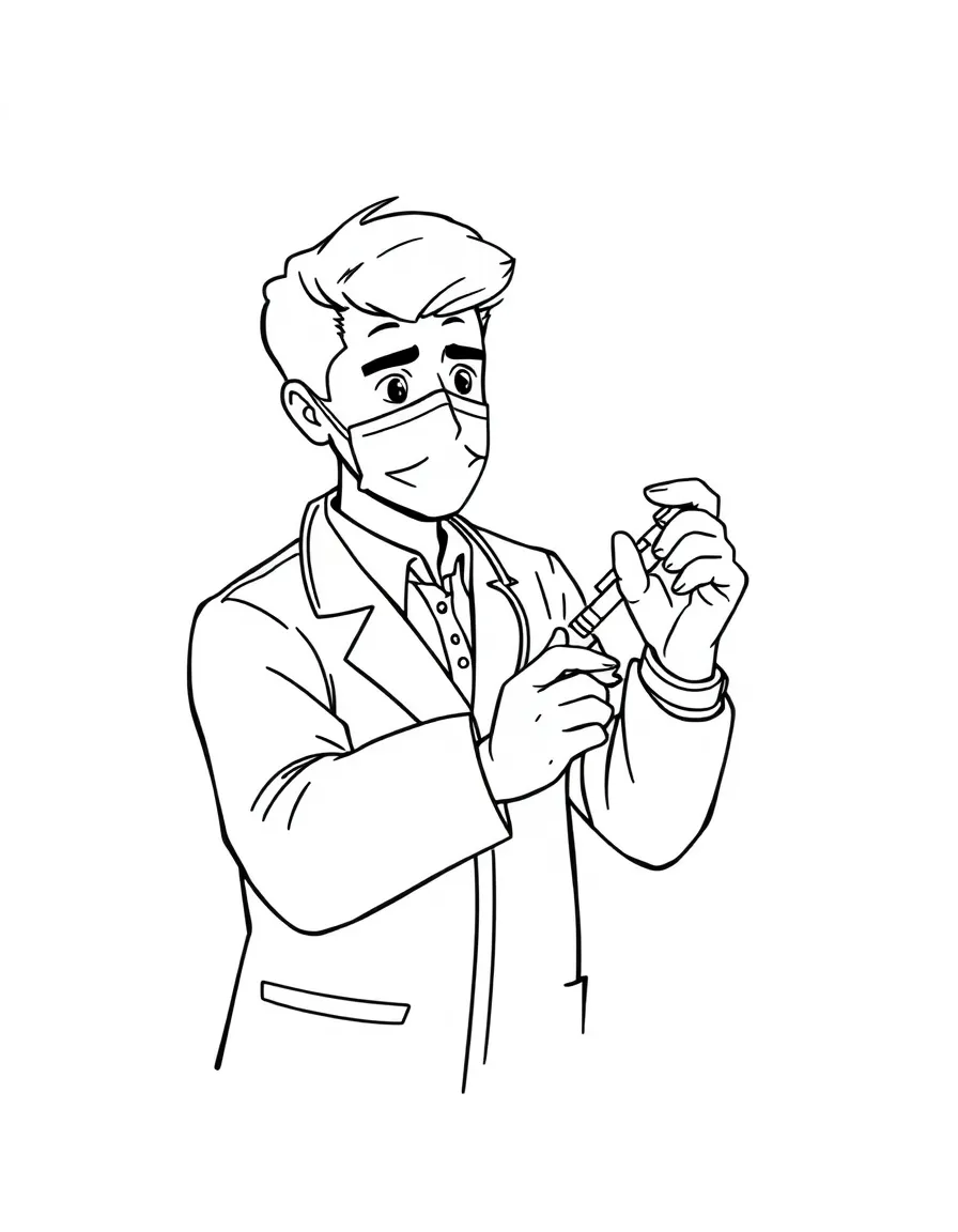 A doctor giving a shot.