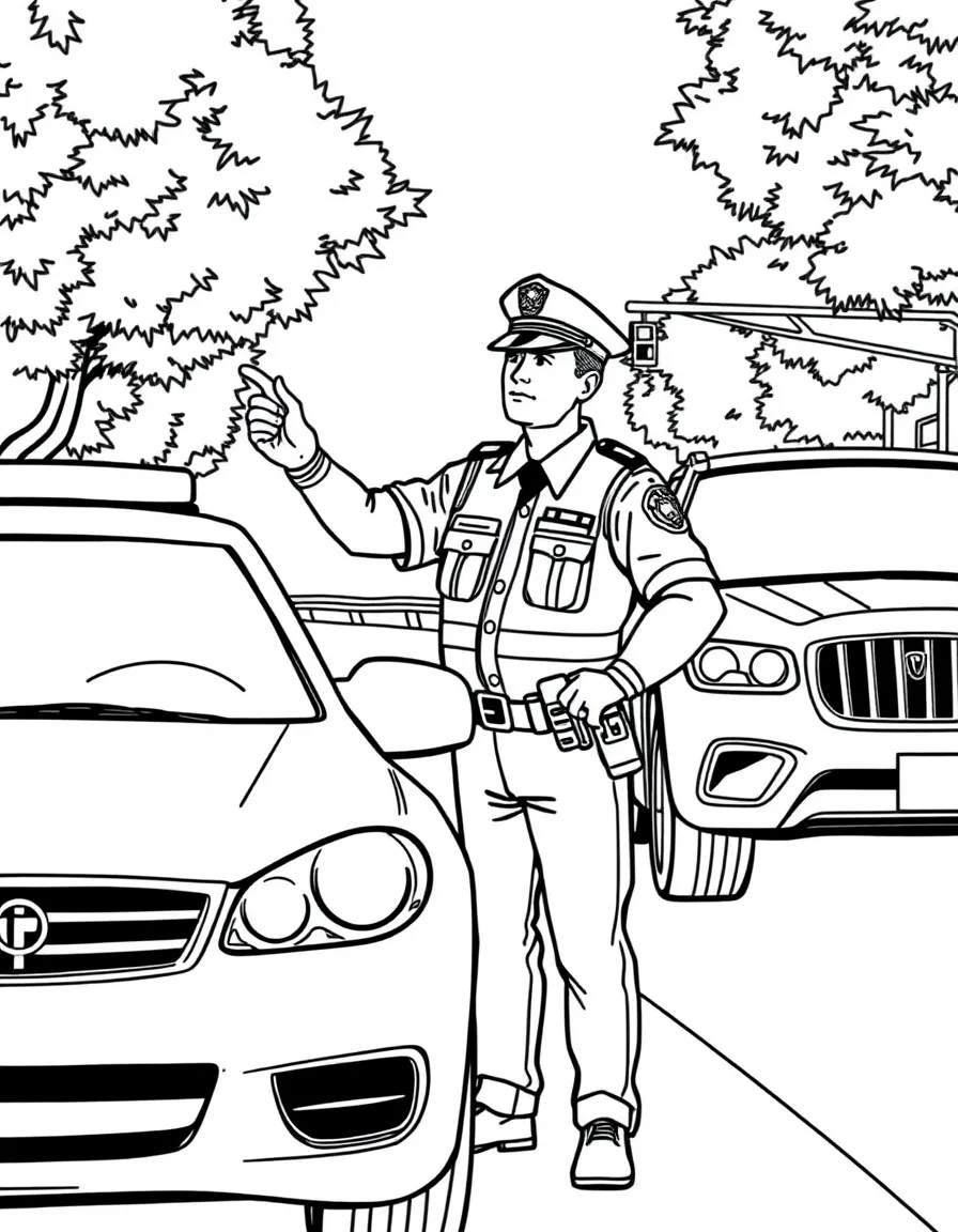 A police officer directing traffic.