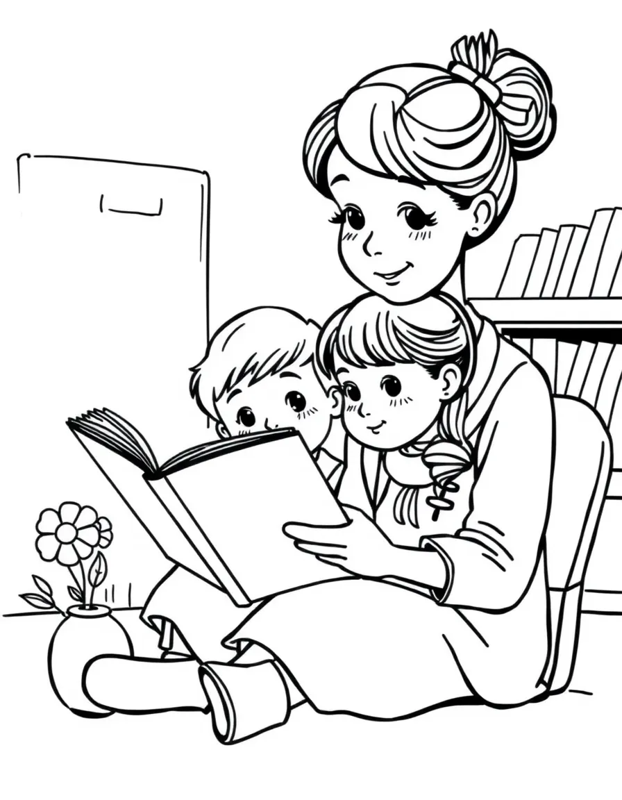 A teacher reading a story.