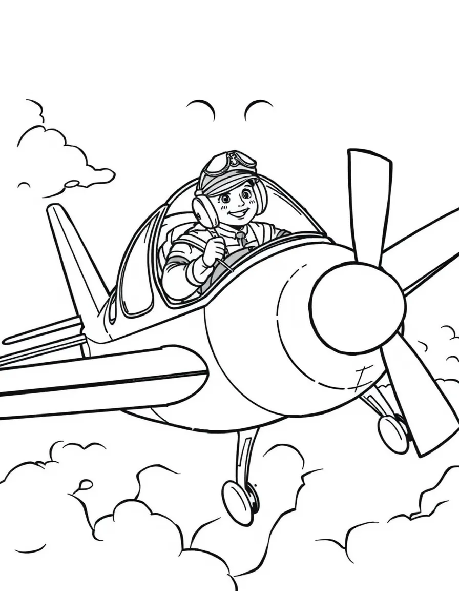 A pilot flying a plane.