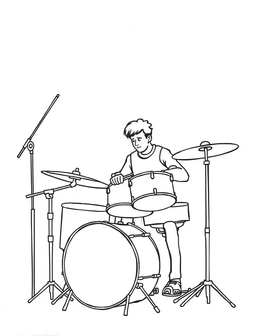 A musician playing drums.