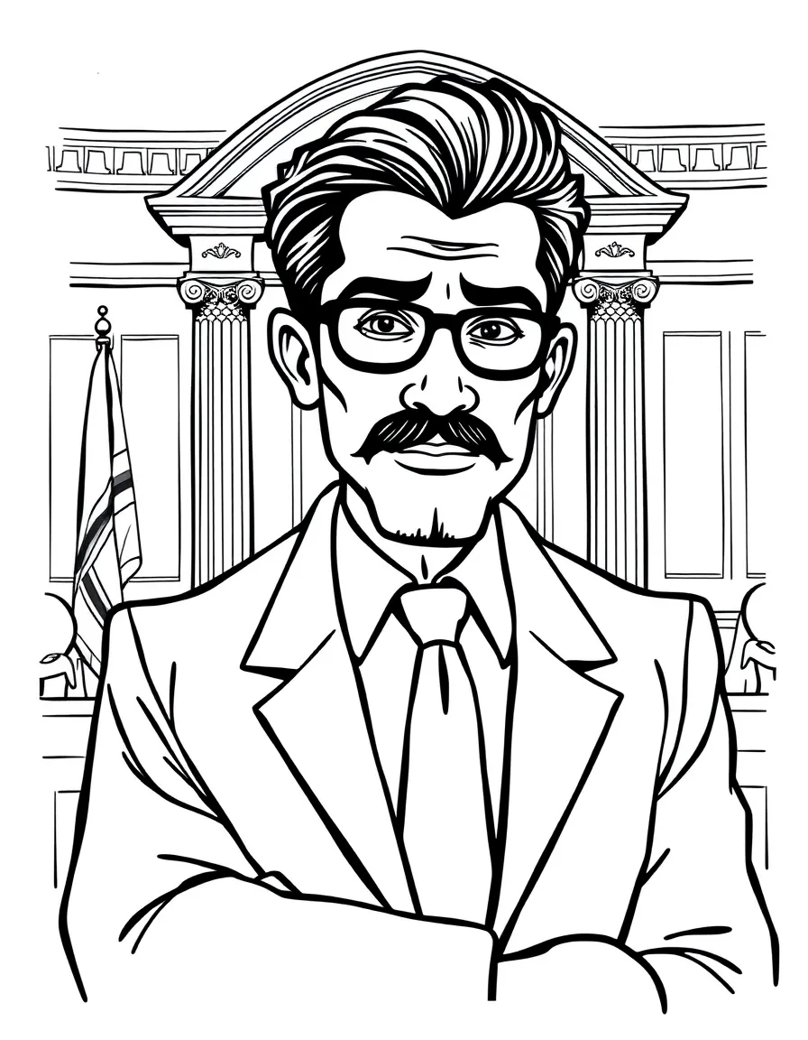 A lawyer in a courtroom.