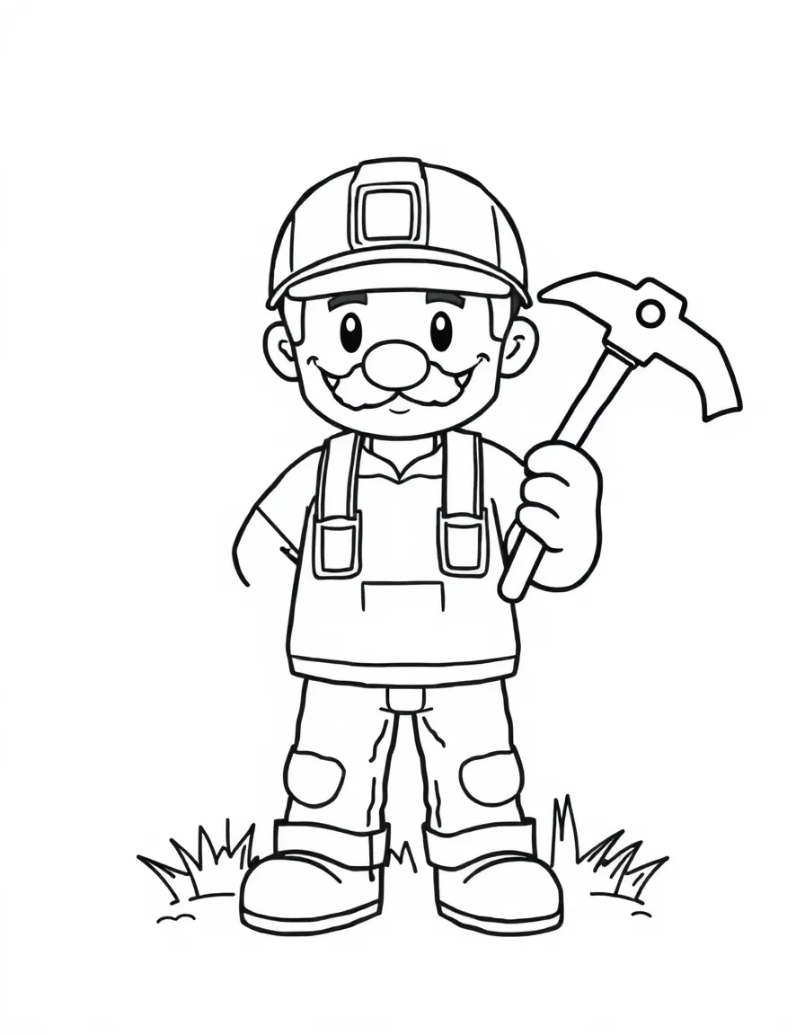 A miner with a pickaxe.
