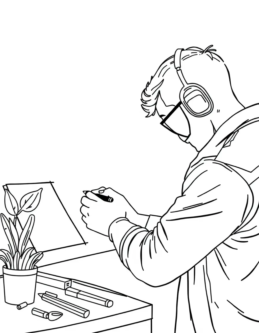 A graphic designer creating a logo.