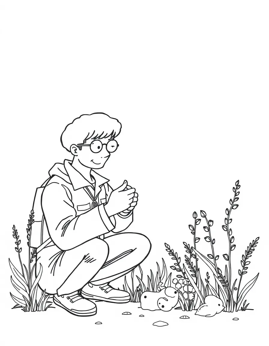 A biologist collecting samples.