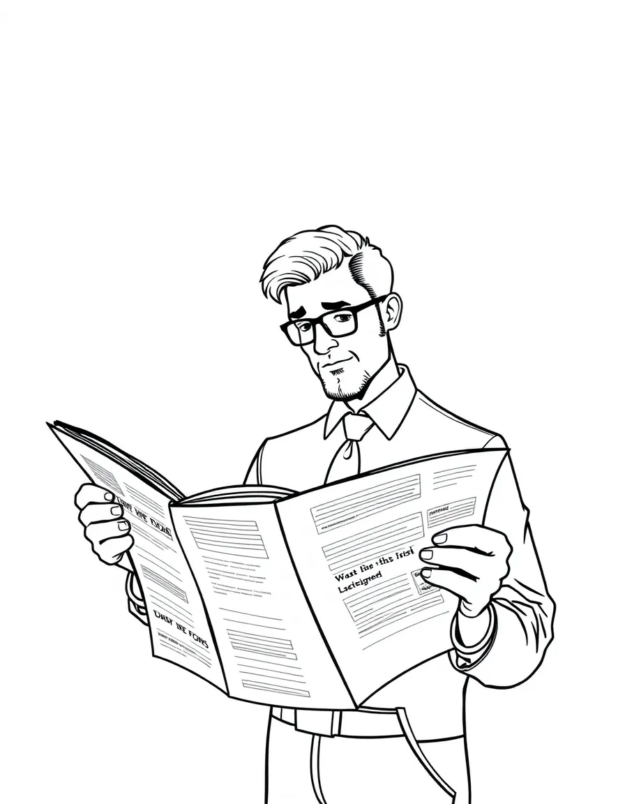 A economist reading a newspaper.