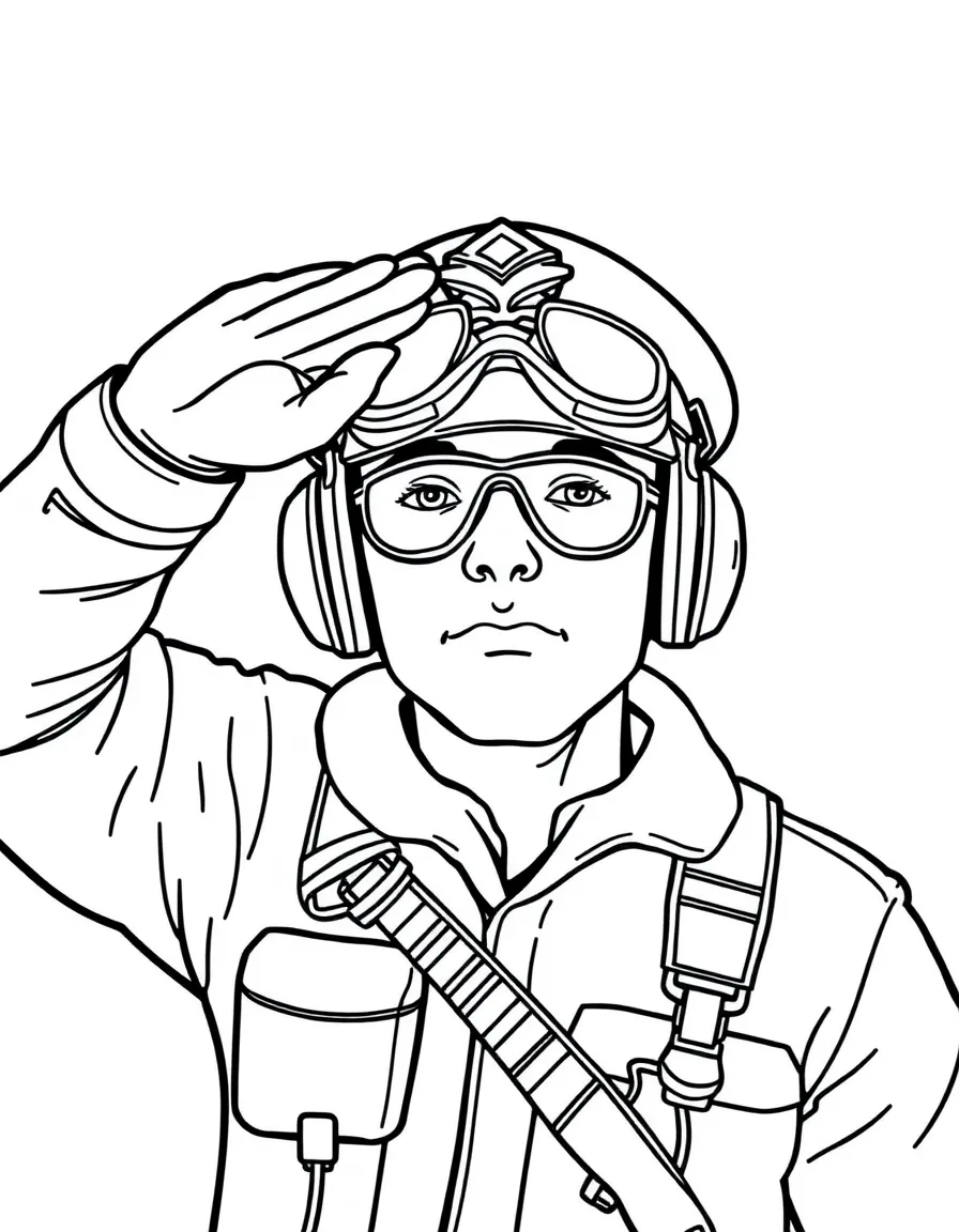 A pilot saluting.
