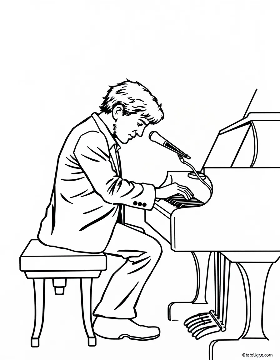 A musician playing a piano.
