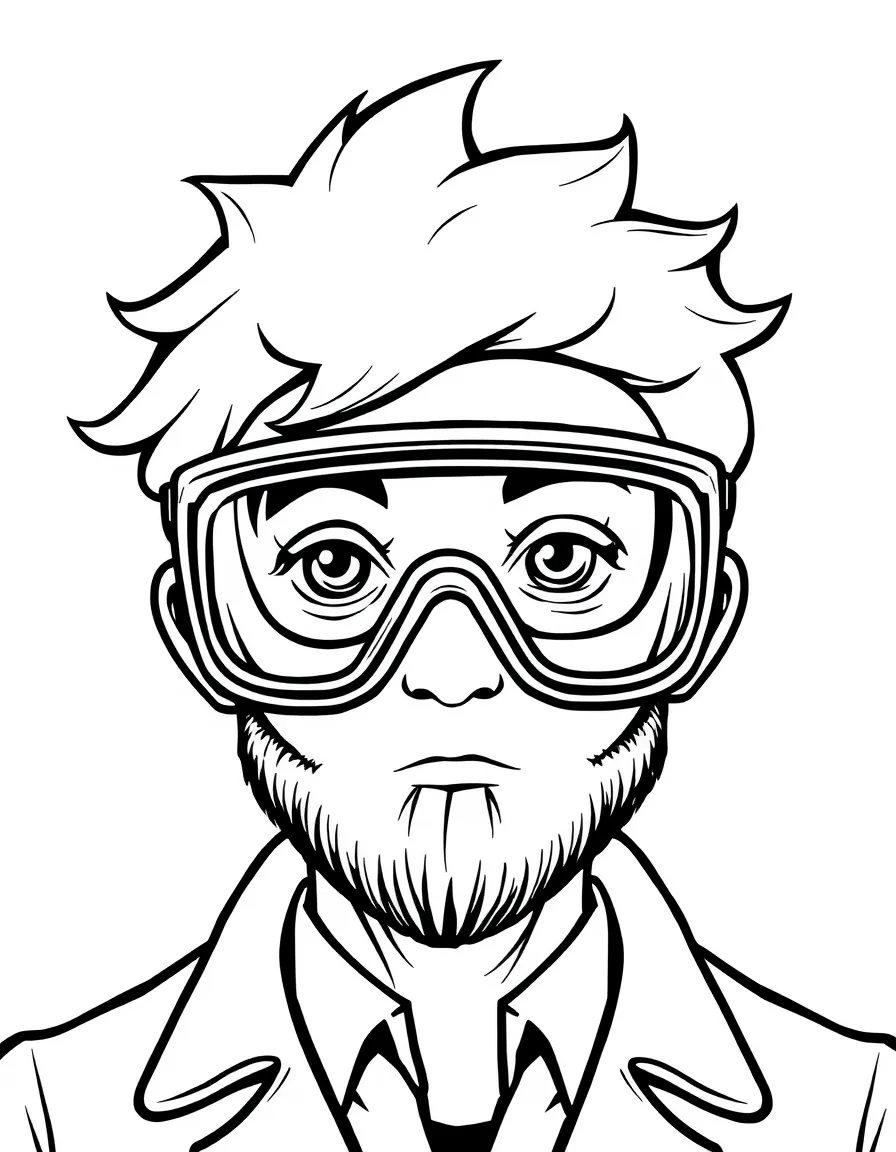 A scientist wearing safety goggles.