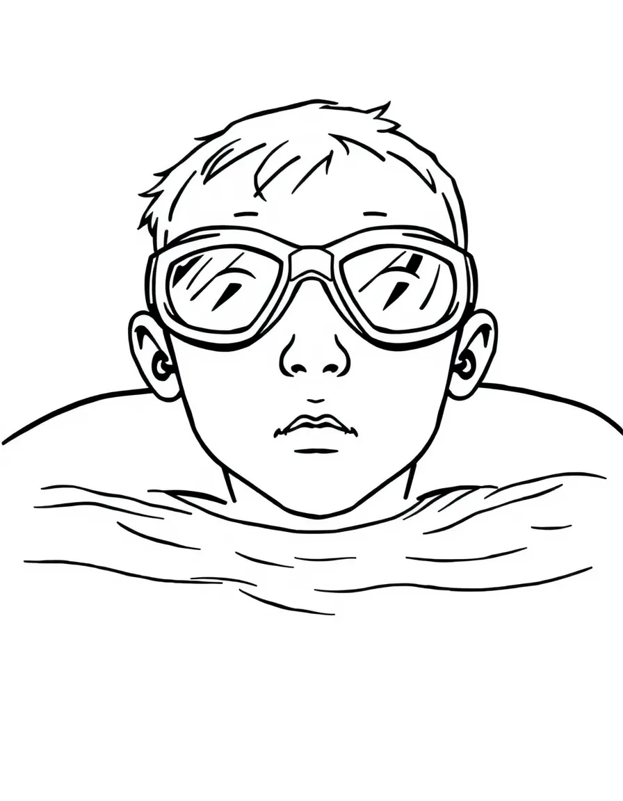 A swimmer wearing goggles.