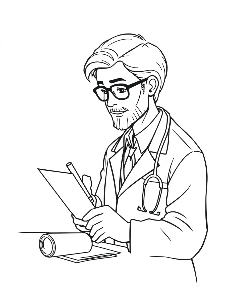 A doctor writing a prescription.