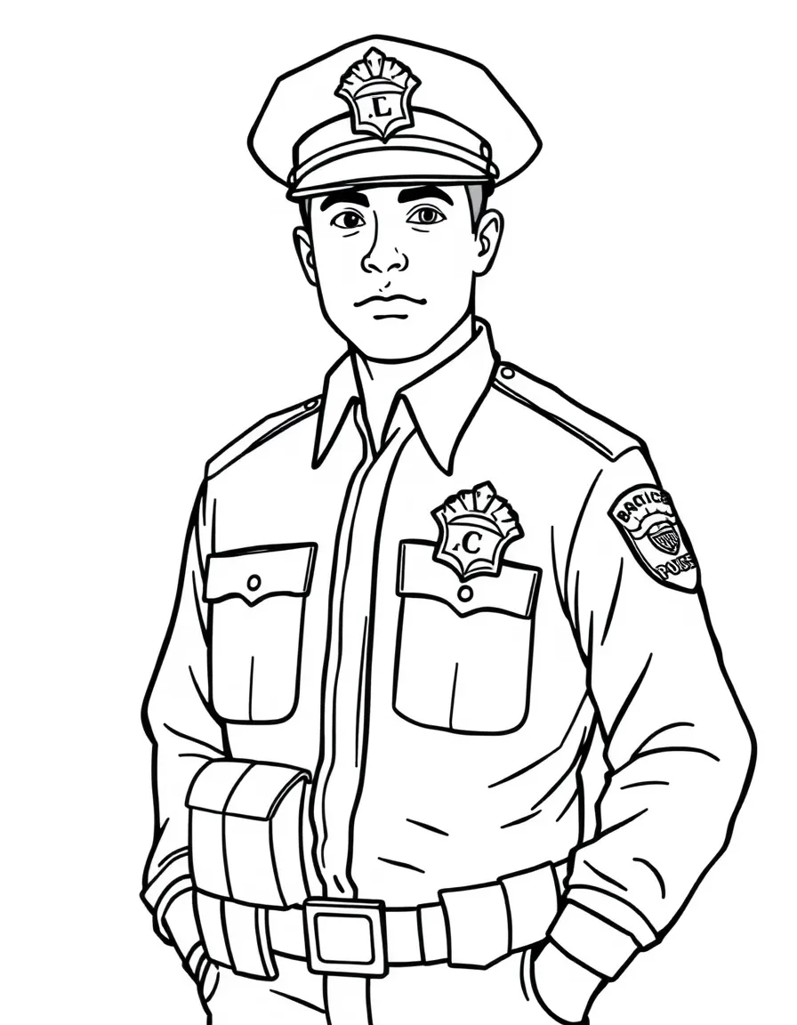 A police officer with a badge.