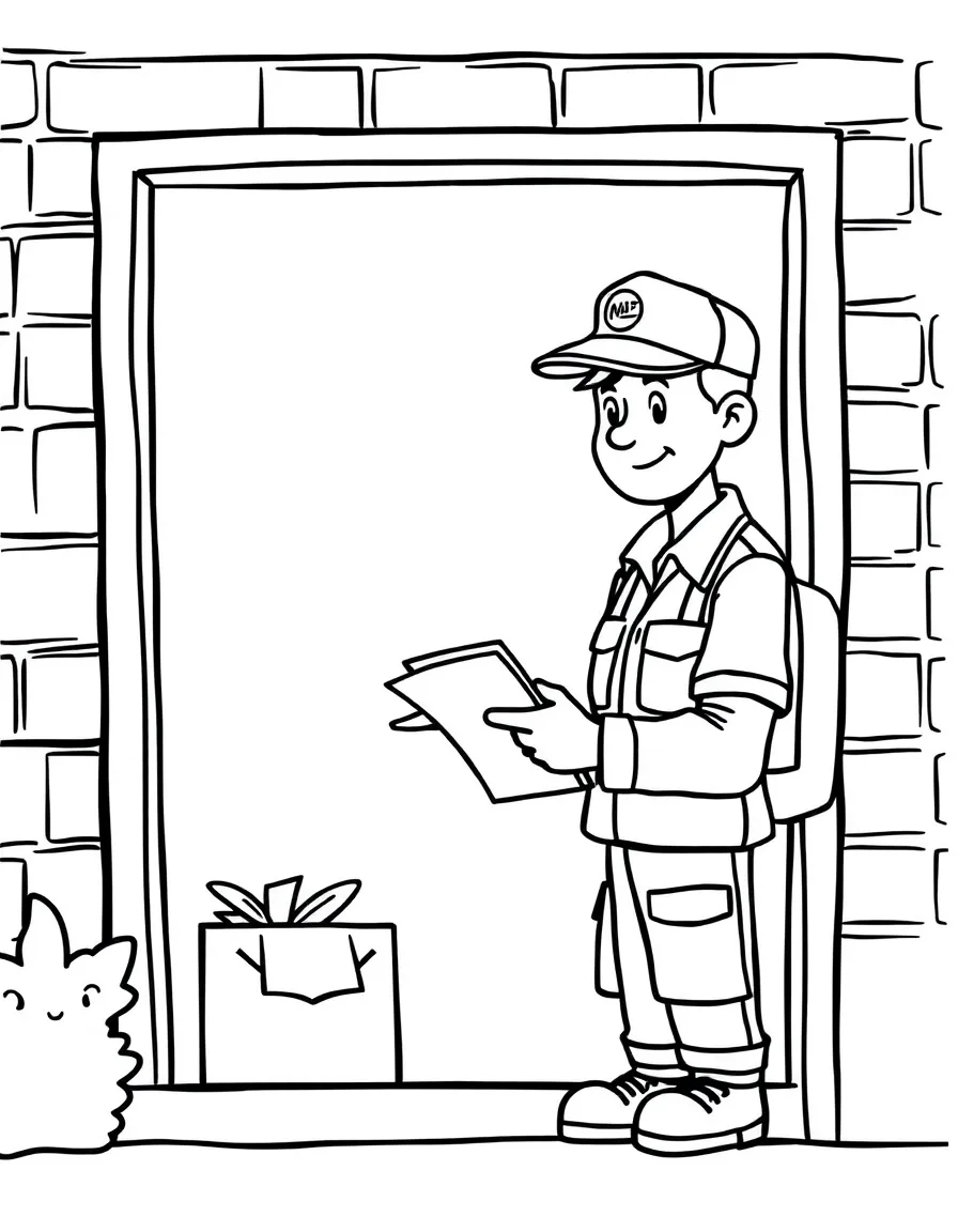 A mail carrier sorting mail.