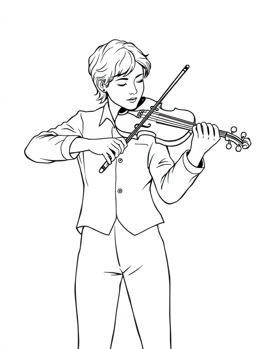 A musician playing a violin.