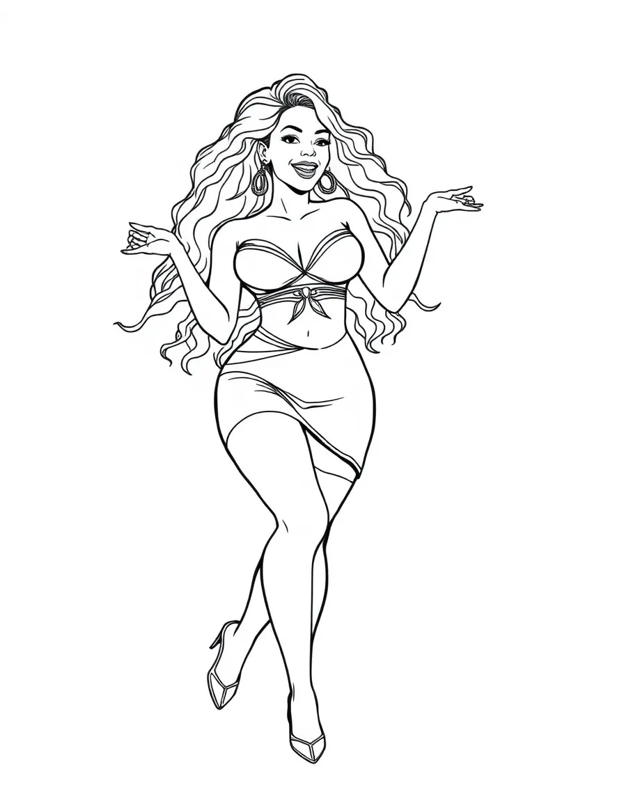 Beyoncé dancing with a happy face.