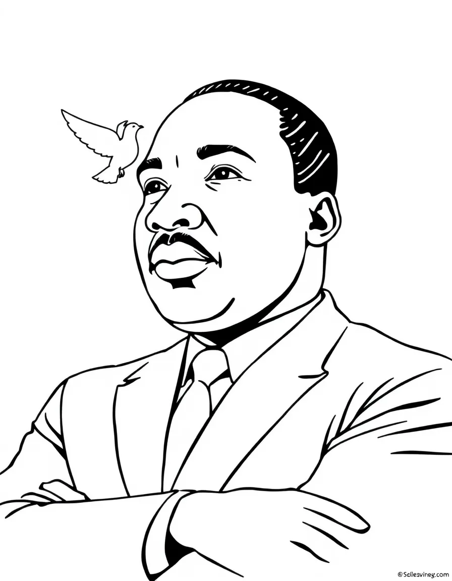 Martin Luther King Jr. with a dove.