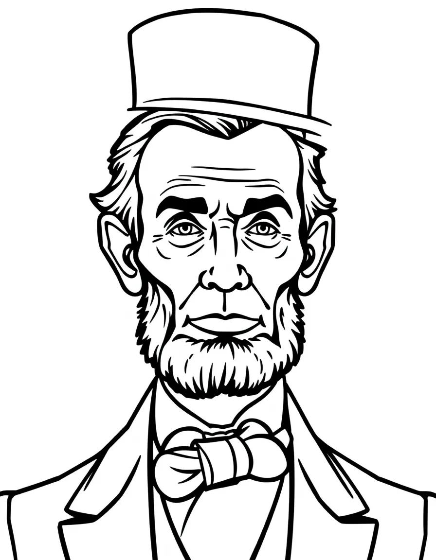 Abraham Lincoln wearing a tall hat.