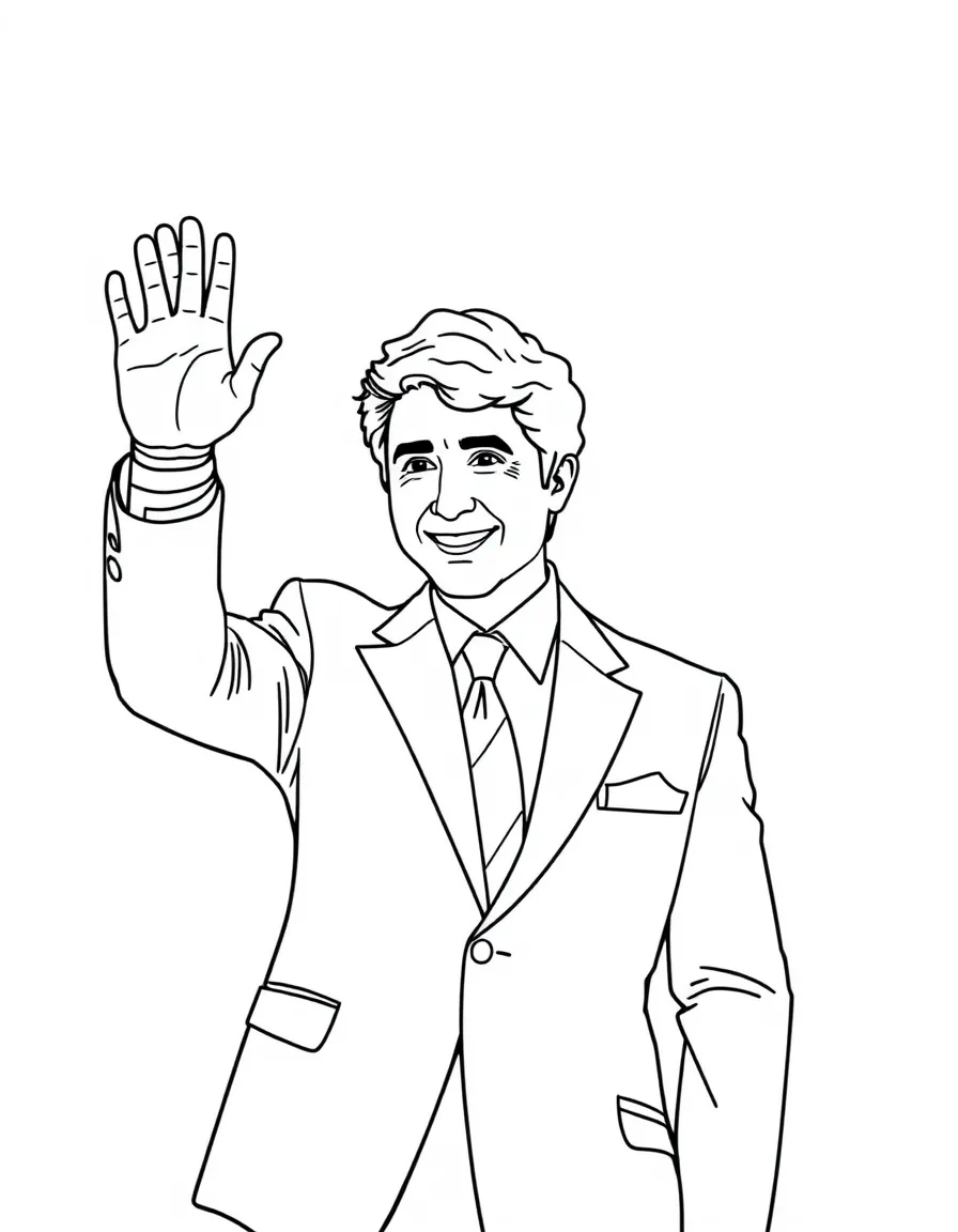 Justin Trudeau waving.
