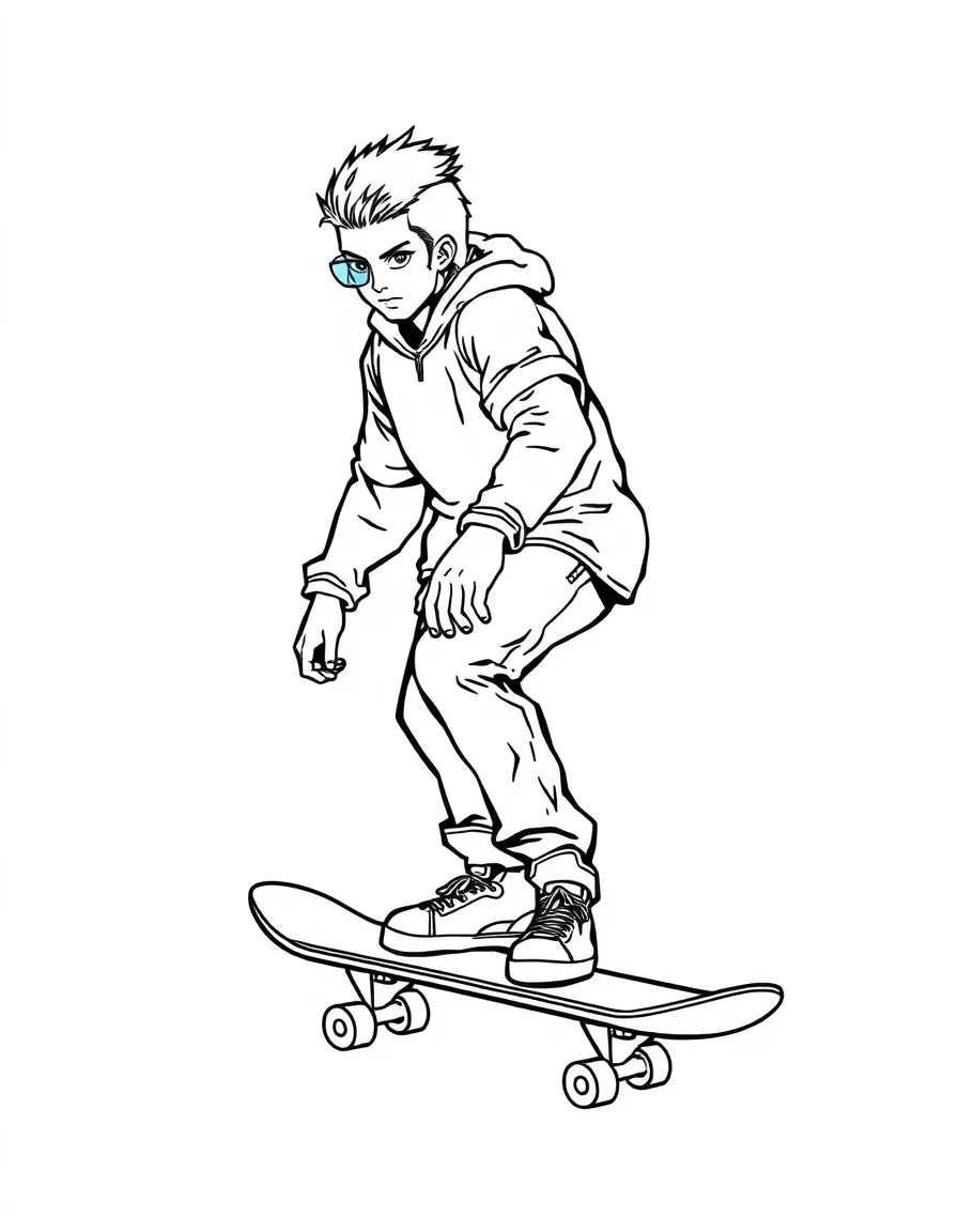 Tony Hawk on a skateboard.