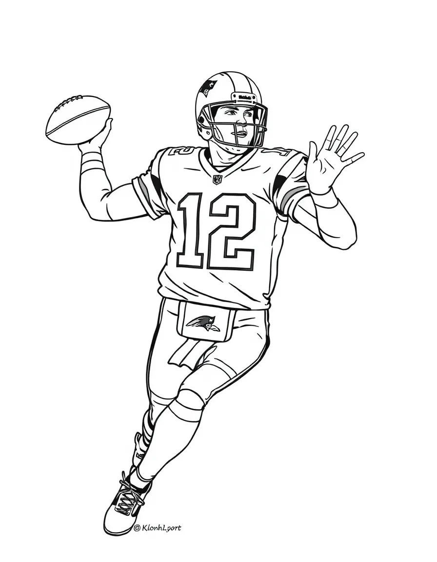 Tom Brady throwing a football.