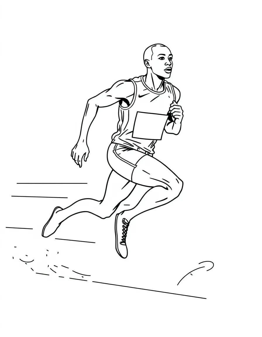 Usain Bolt running fast.
