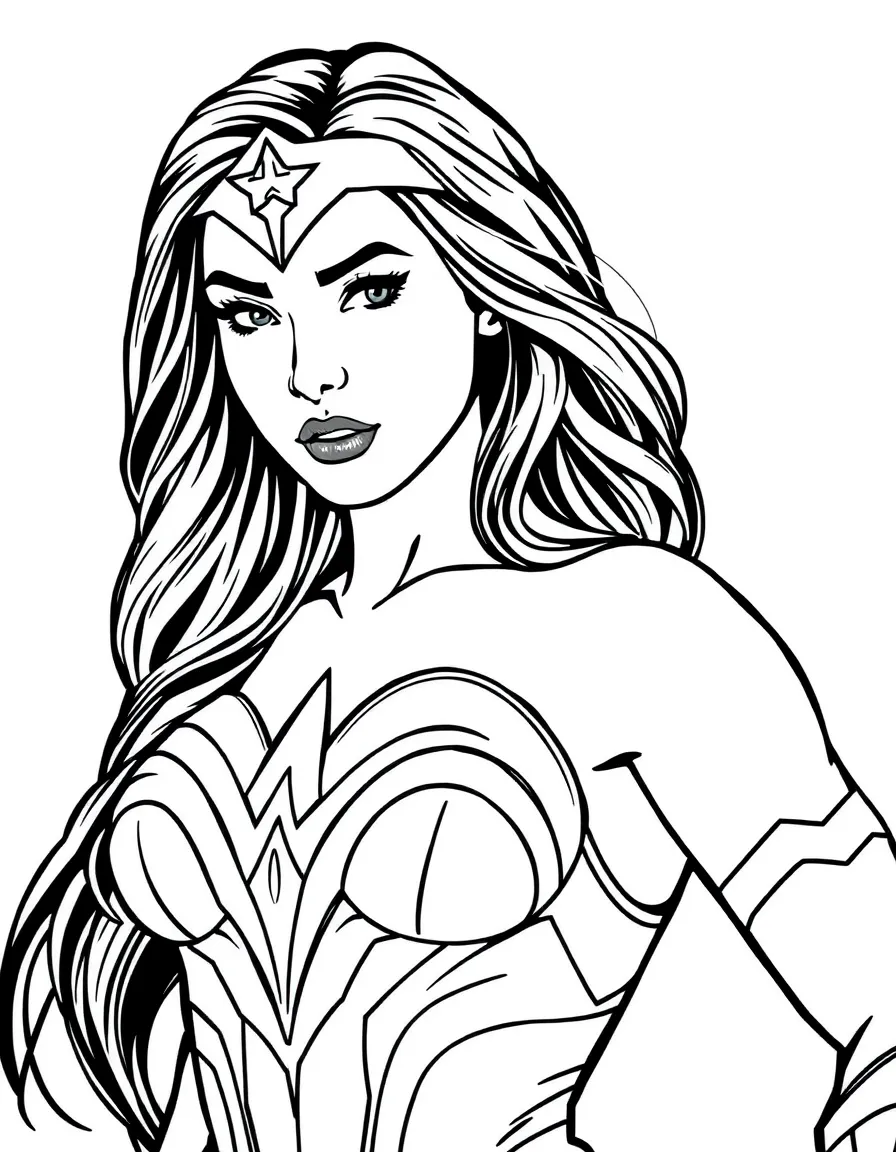 Gal Gadot posing as Wonder Woman.
