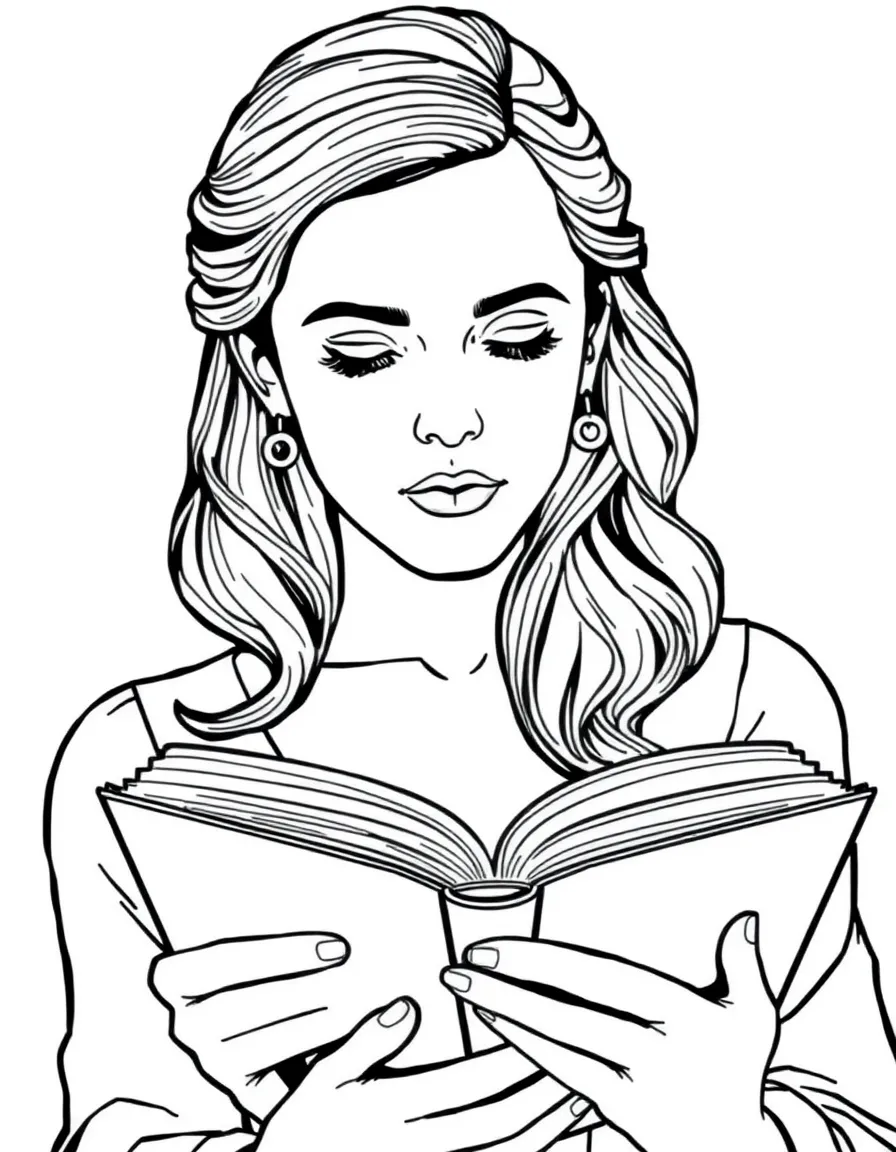 Emma Watson reading a book.