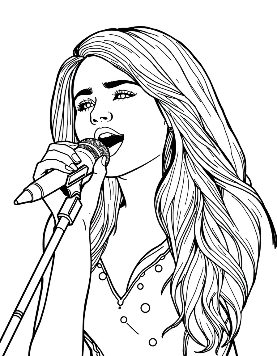 Selena Gomez singing.