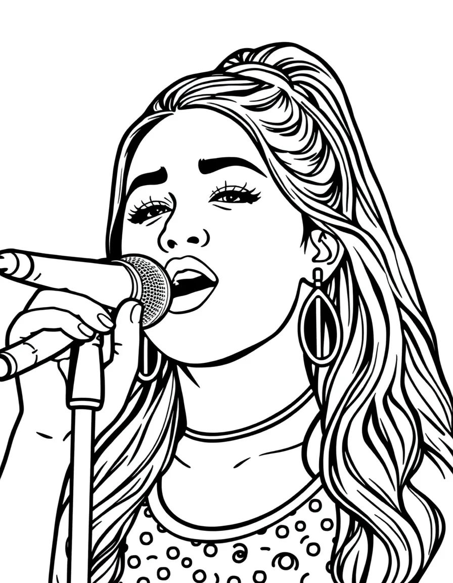 Ariana Grande singing.