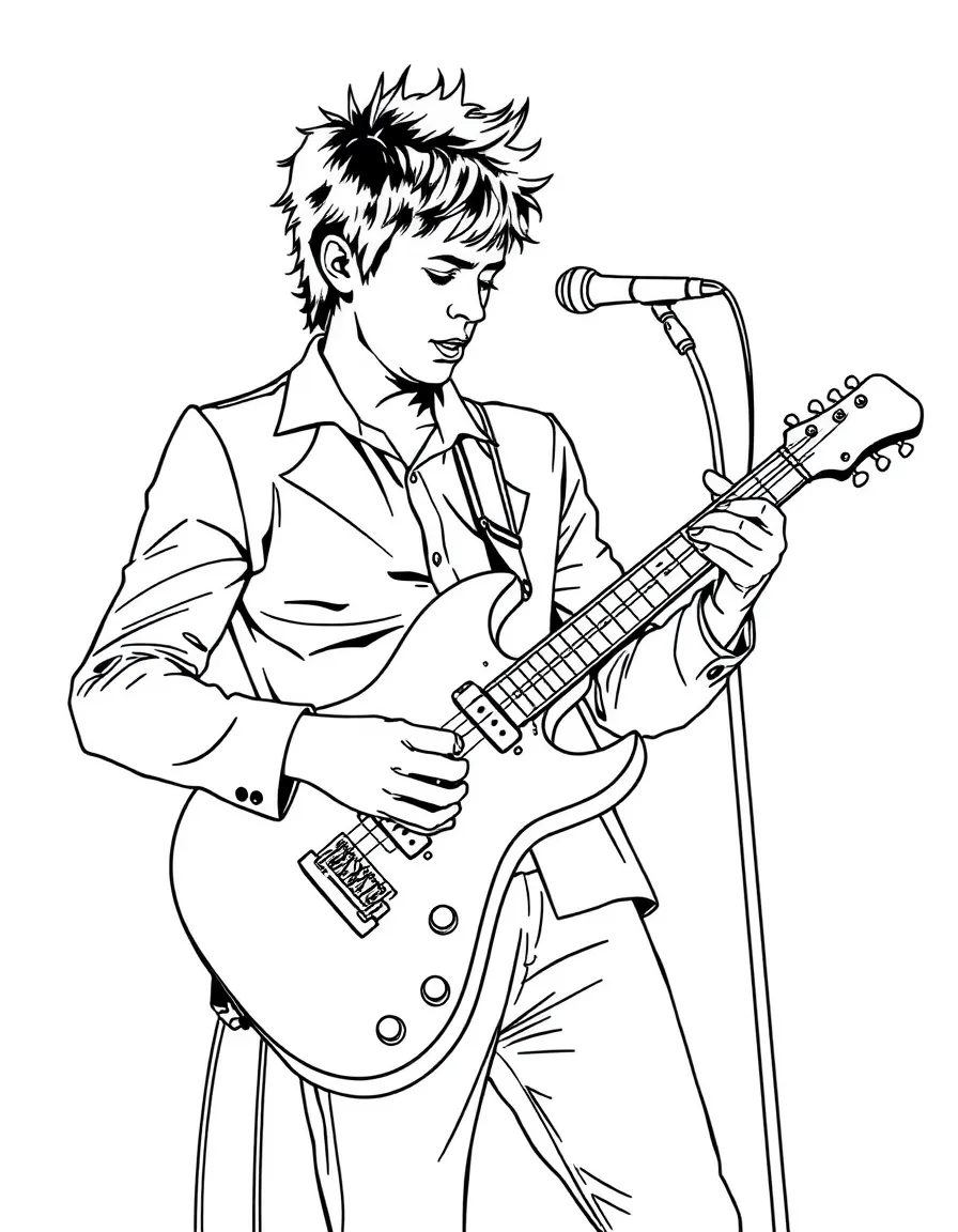 Billie Joe Armstrong playing guitar.