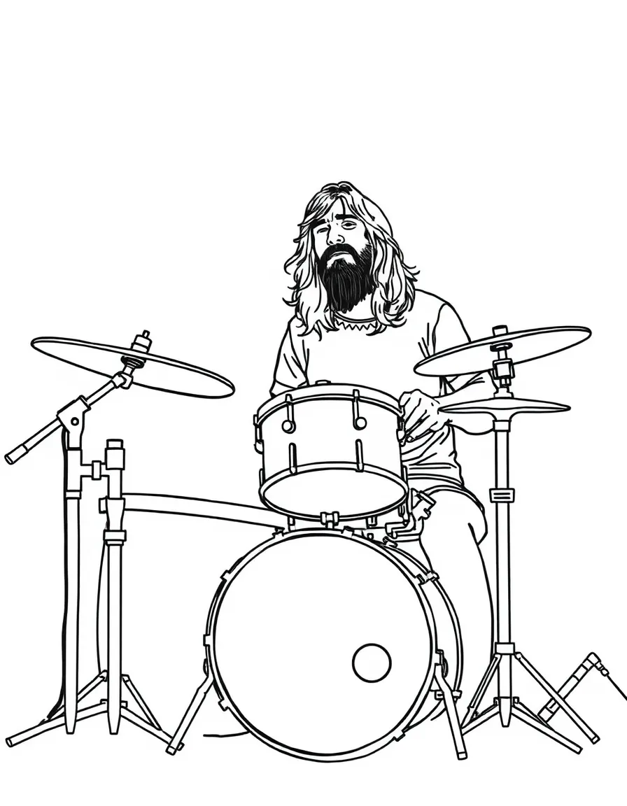 Dave Grohl playing drums.
