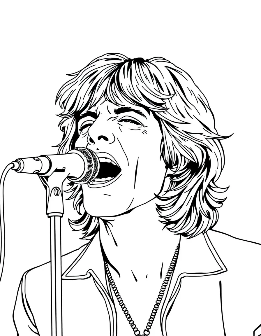 Mick Jagger singing.