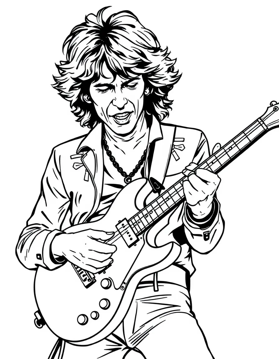 Keith Richards playing guitar.